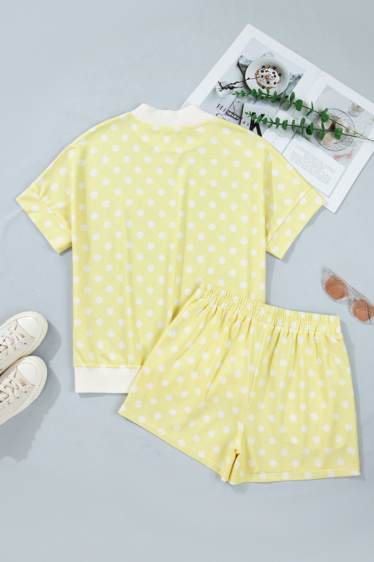 Polka Dot Mock Short Set