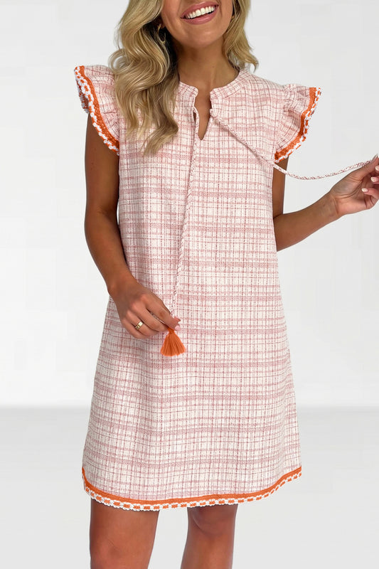 Jacquard Short Sleeve Mini Dress