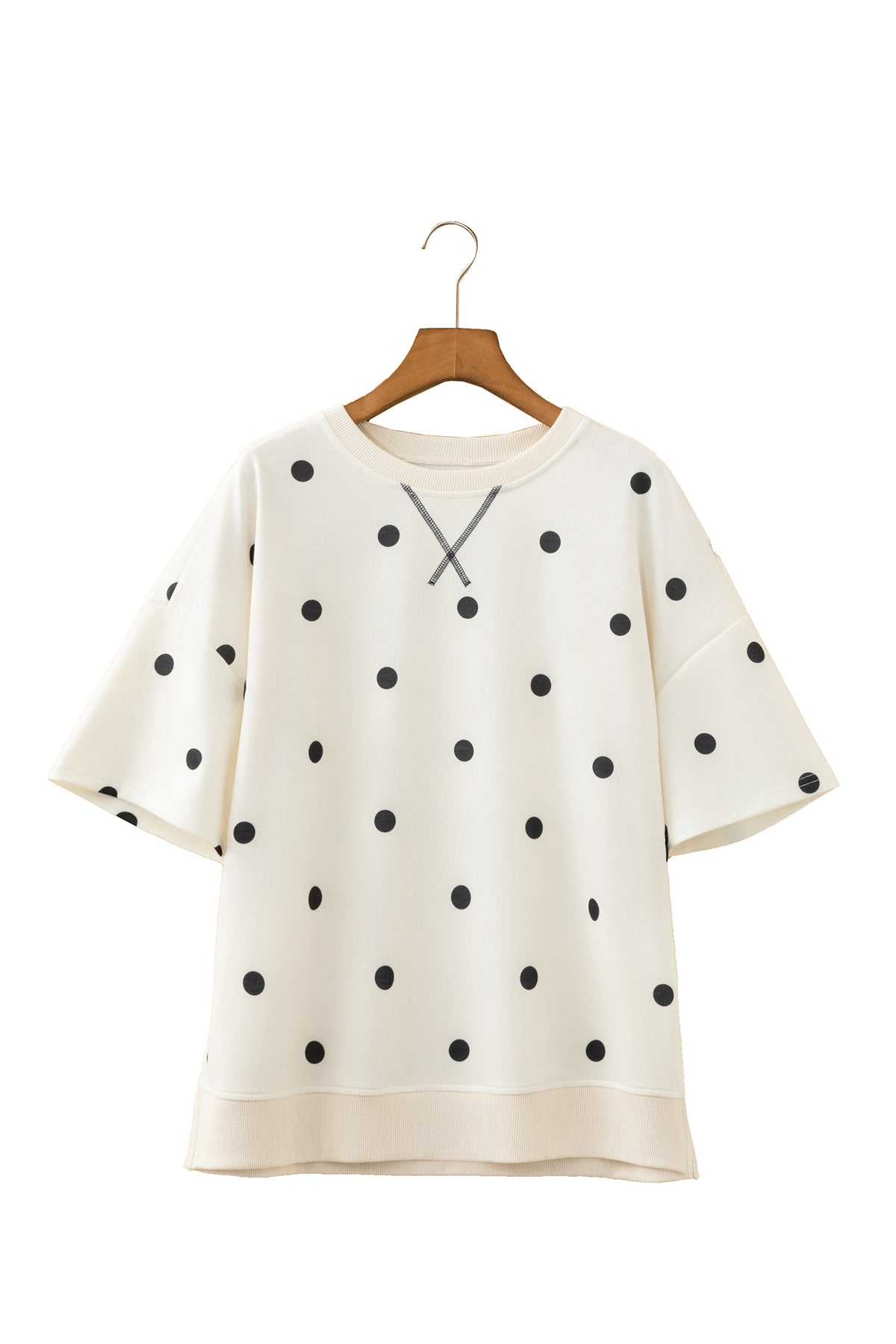 Polka Dot Crossed Oversize Tee