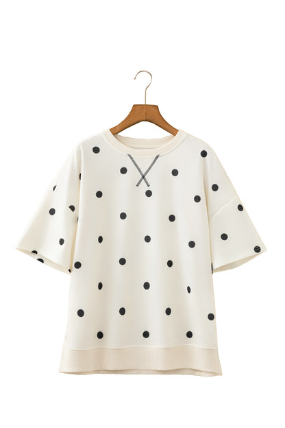 Polka Dot Crossed Oversize Tee