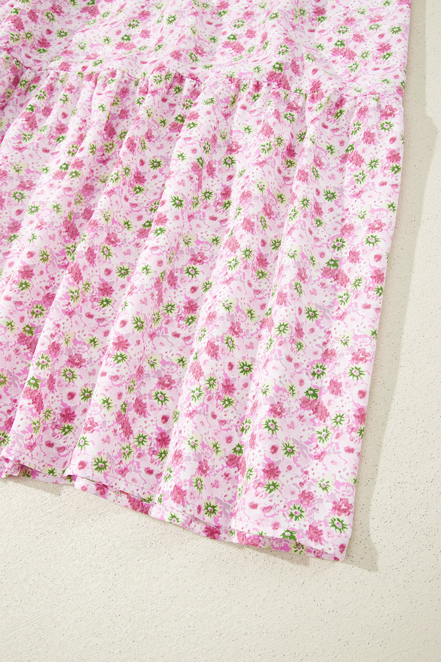 Floral Short Shirred Maxi Dress