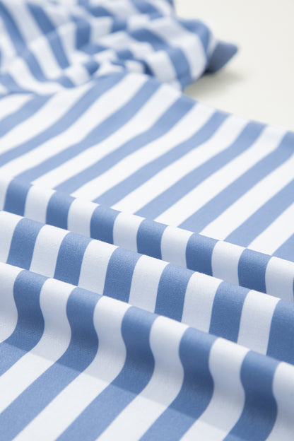 Stripe Short Bubble Sleeve Tee