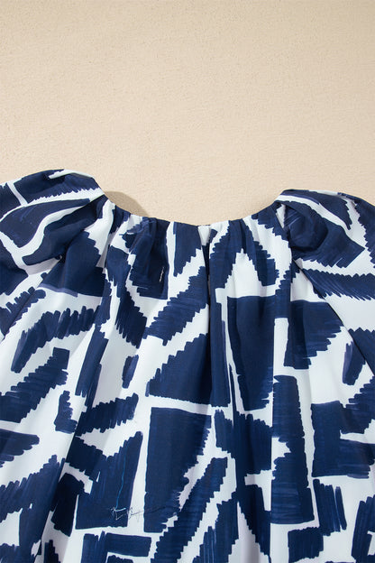Abstract Geometric Zip Mini Dress