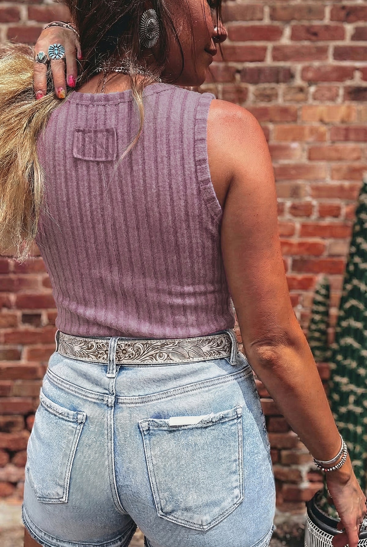 Slim Ribbed Wash Tank Top