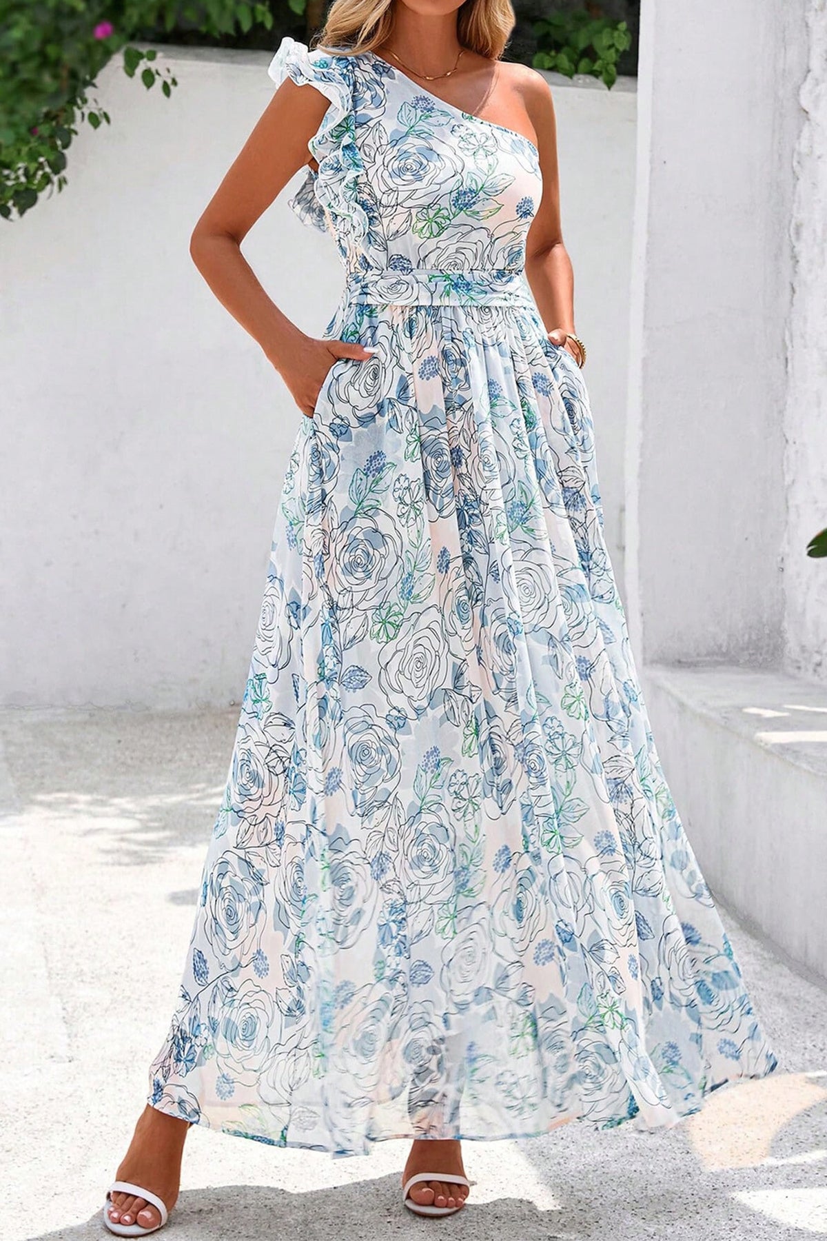 Ruffled One Maxi Floral Dress