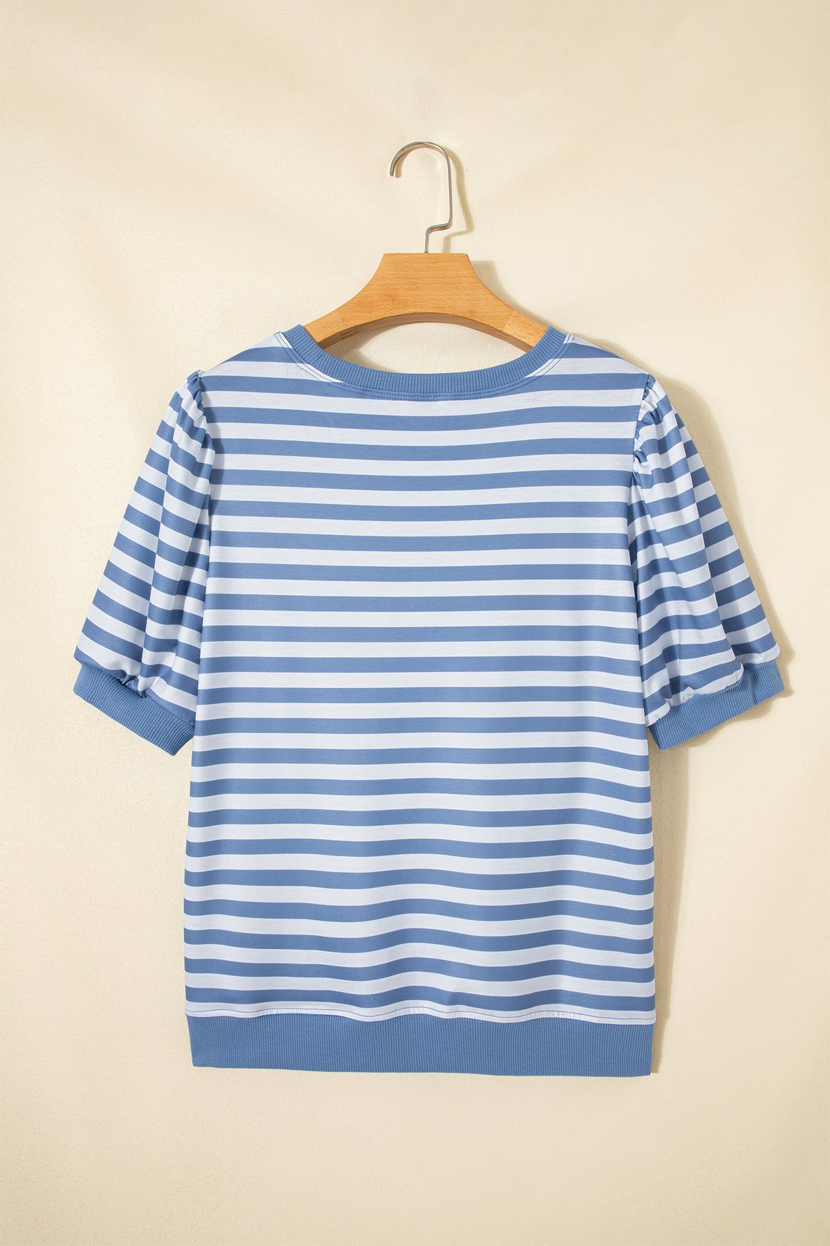 Stripe Short Bubble Sleeve Tee