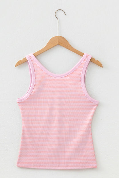 Stripe Ribbed Knit Tank Top
