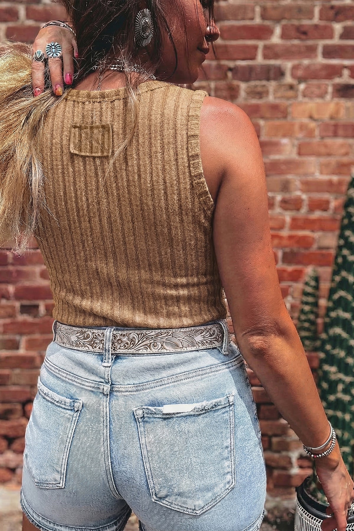 Slim Ribbed Wash Tank Top