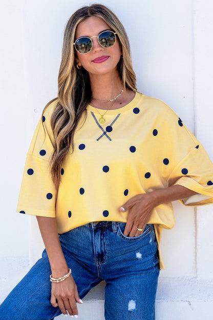 Polka Dot Crossed Oversize Tee