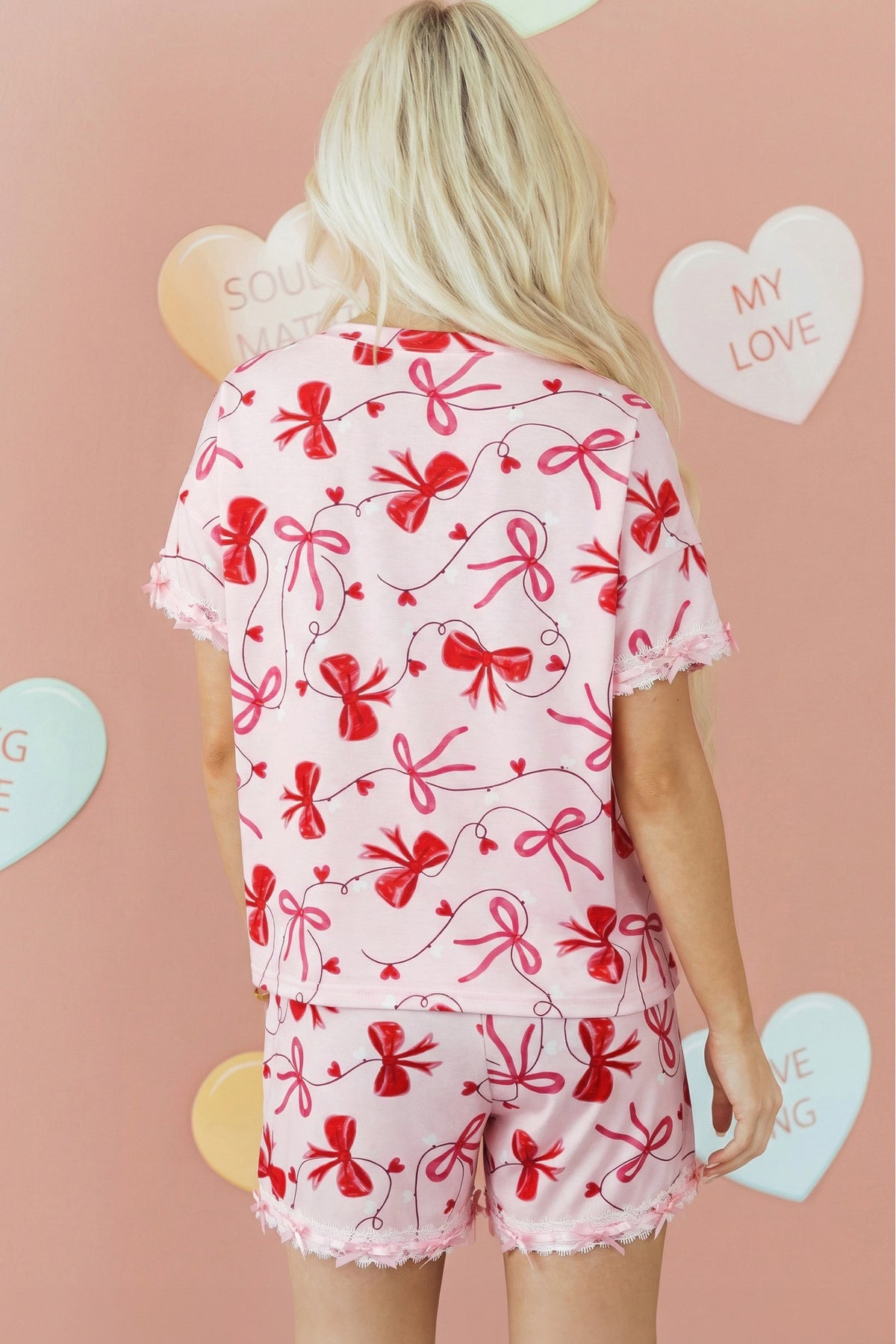 Romantic Bow Drawstring Lounge Set