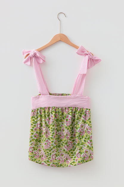 Floral Printed Babydoll Tank Top
