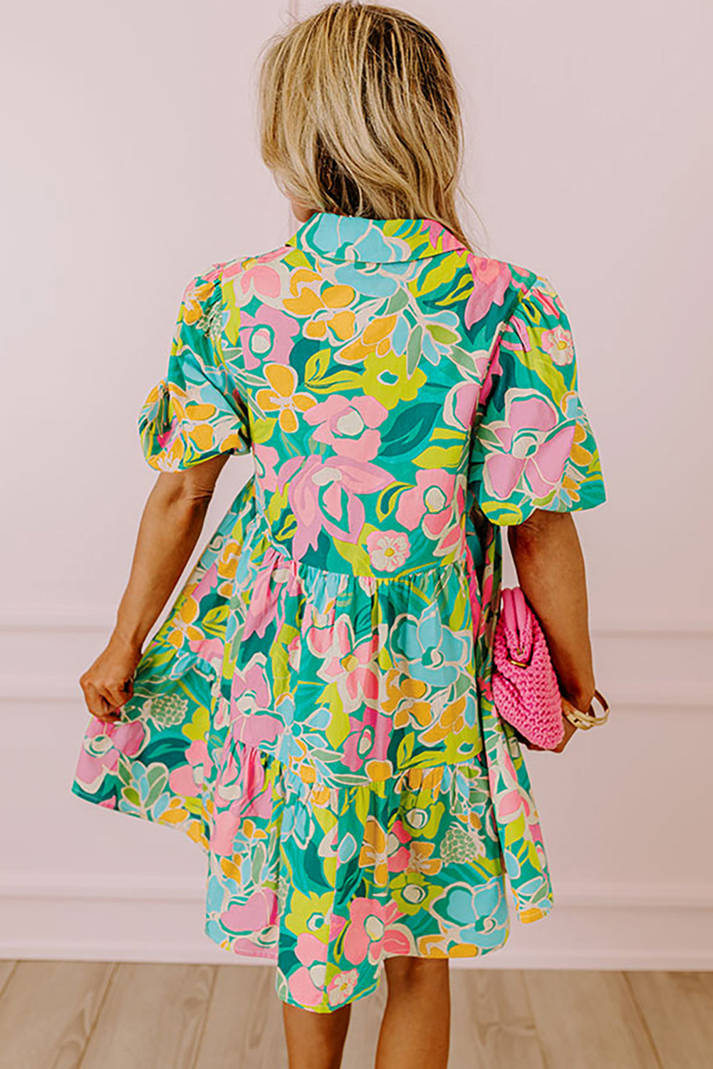 Puff Sleeve Babydoll Floral Dress