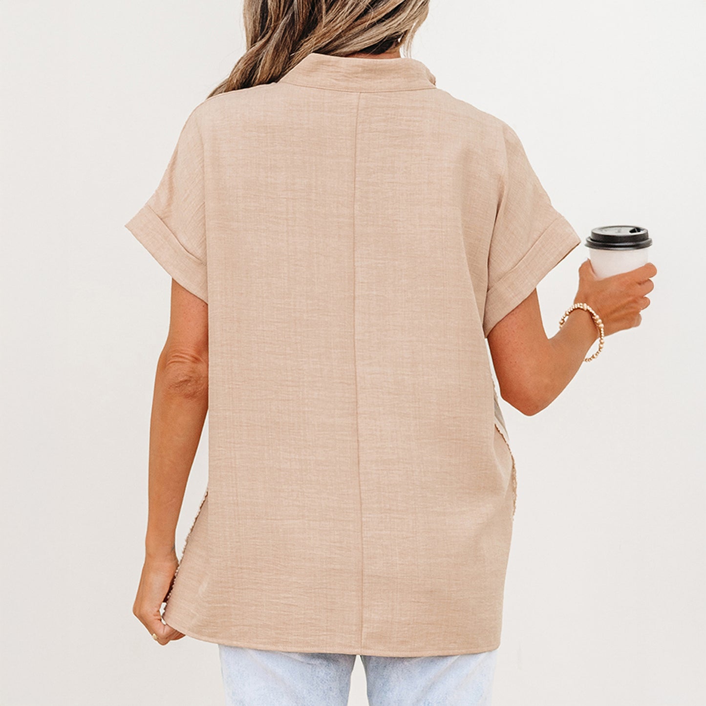 Crochet Lace Short Sleeve Blouse
