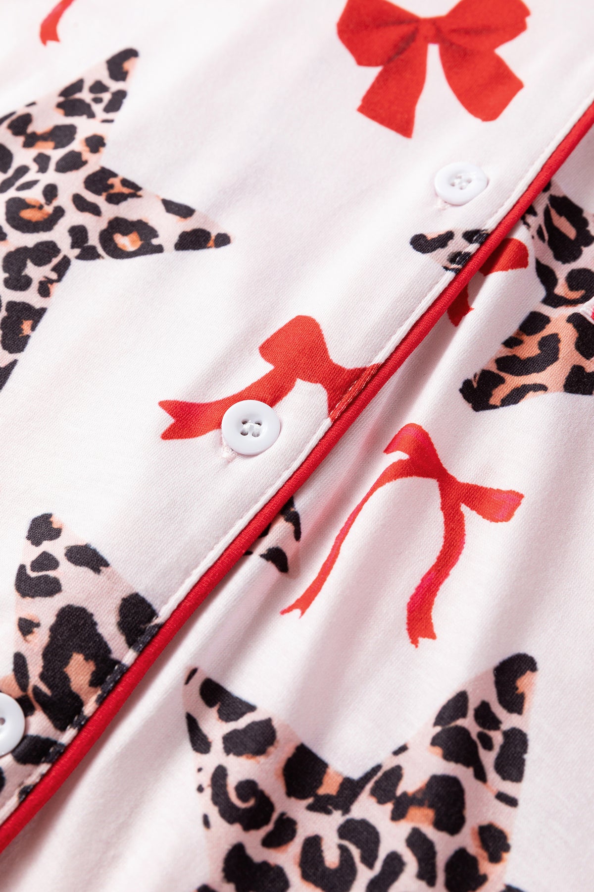 Leopard Star Ribbon Pajama Set