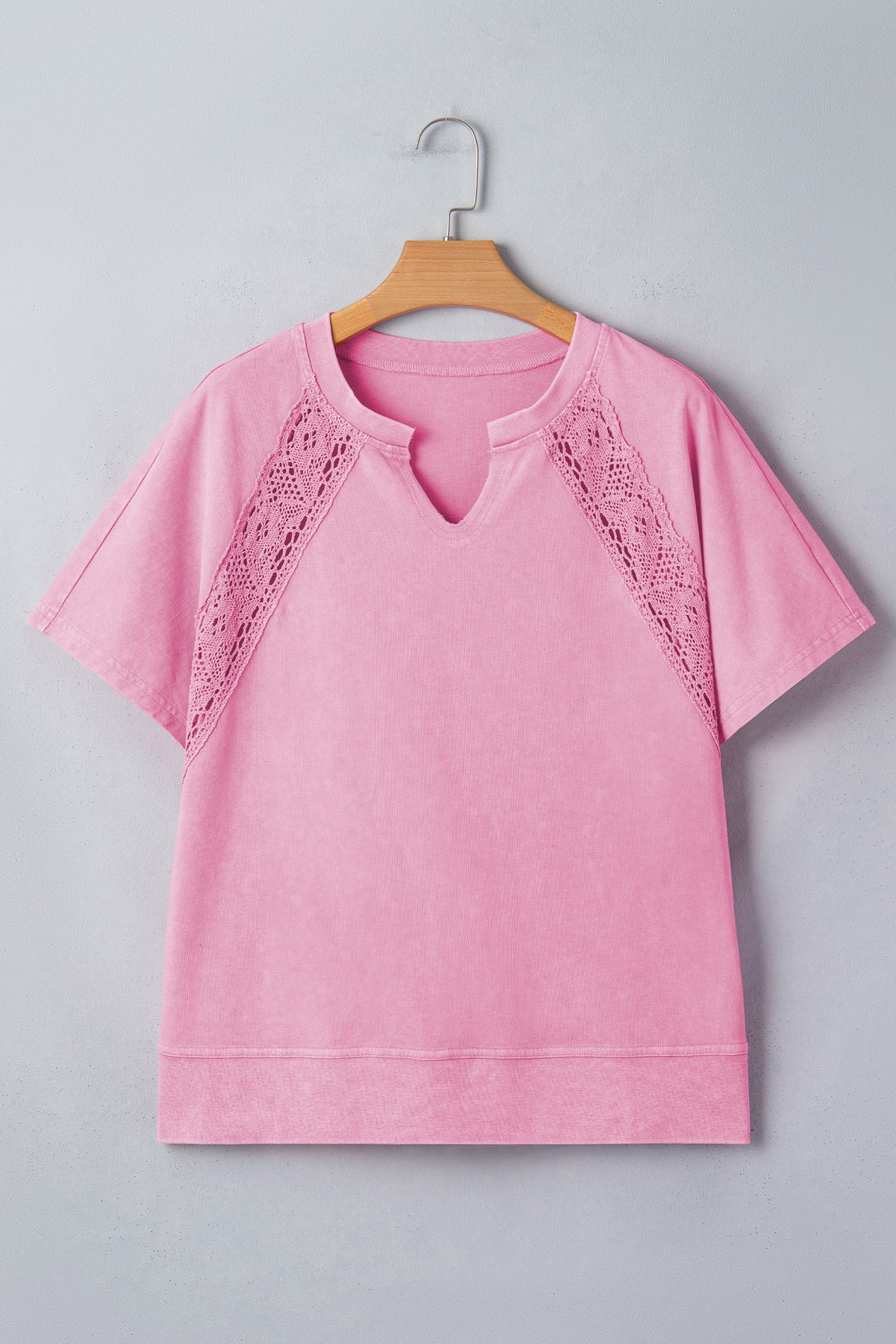 Raw Cut Notched Lace Tee