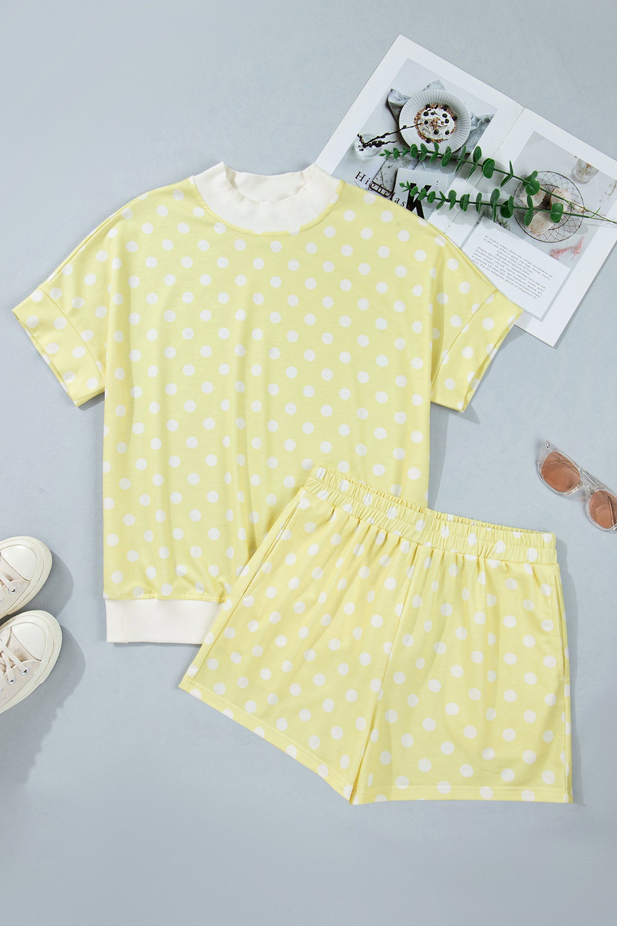 Polka Dot Mock Short Set