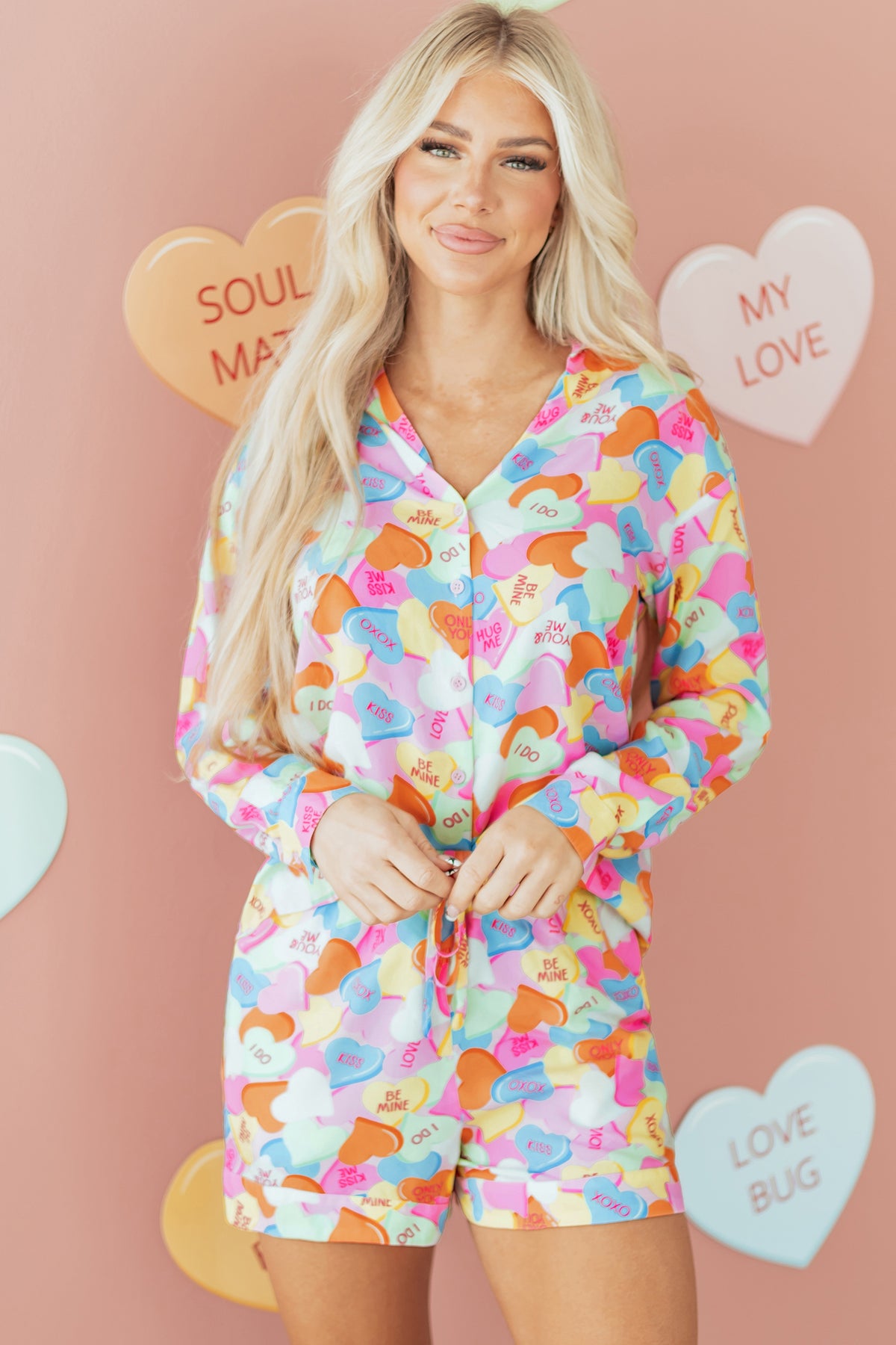 Valentines Candy V-neck Lounge Set