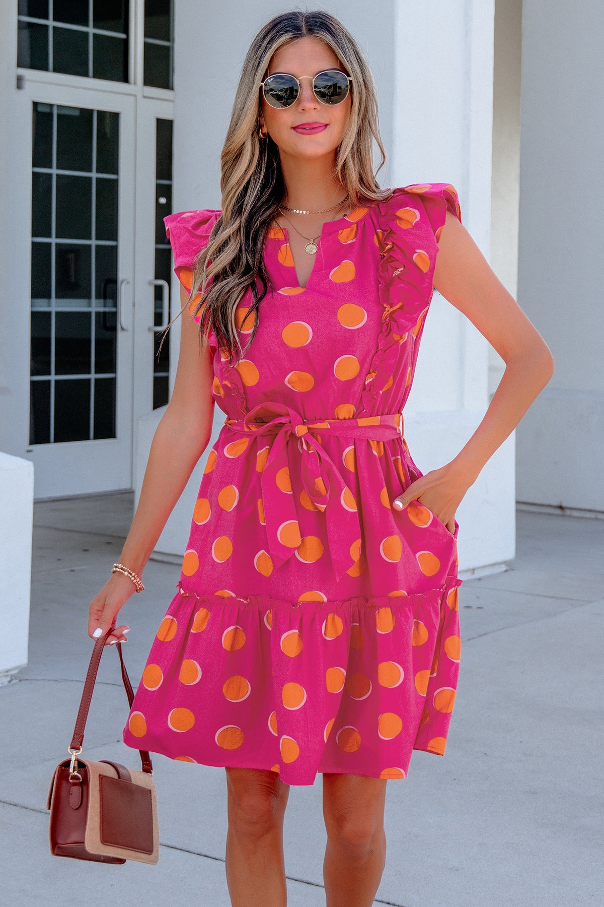 Polka Dot Ruffled Mini Dress
