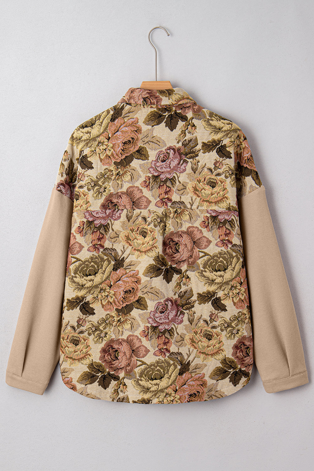 Floral Waffle Knit Buttoned Jackets