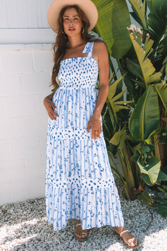 Floral Smocked Tiered Maxi Dress