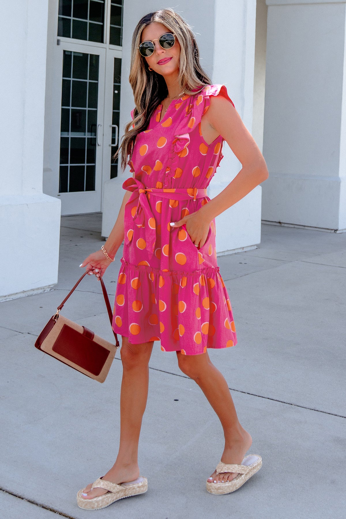 Polka Dot Ruffled Mini Dress
