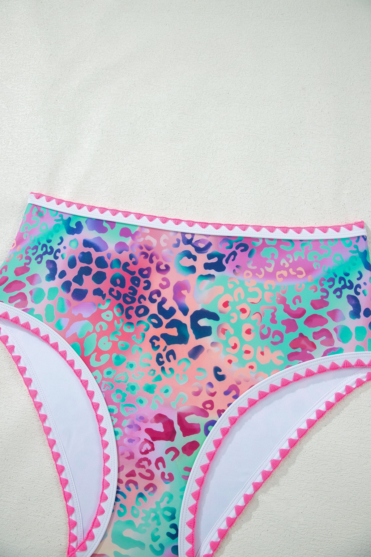 Leopard Square Neck High Waist Swimsuit
