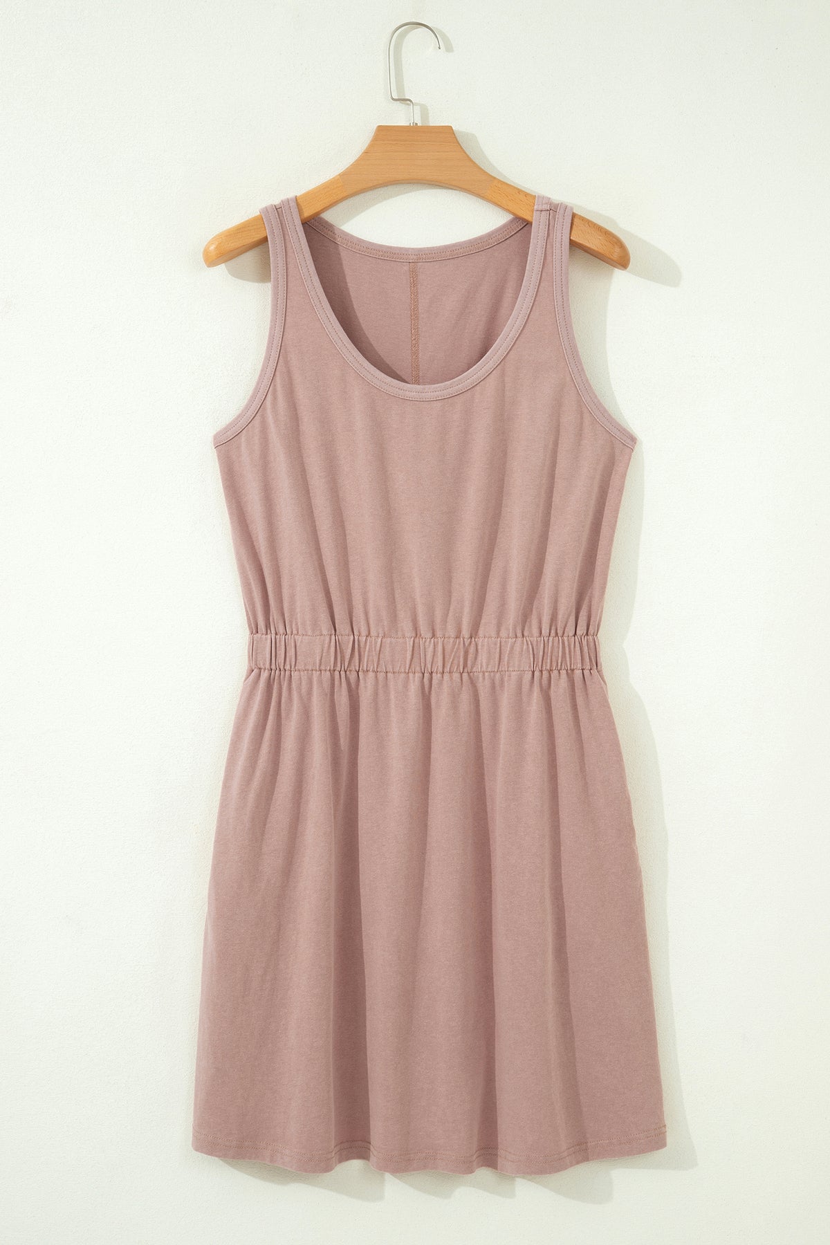 Wash Neck Sleeveless Mini Dress