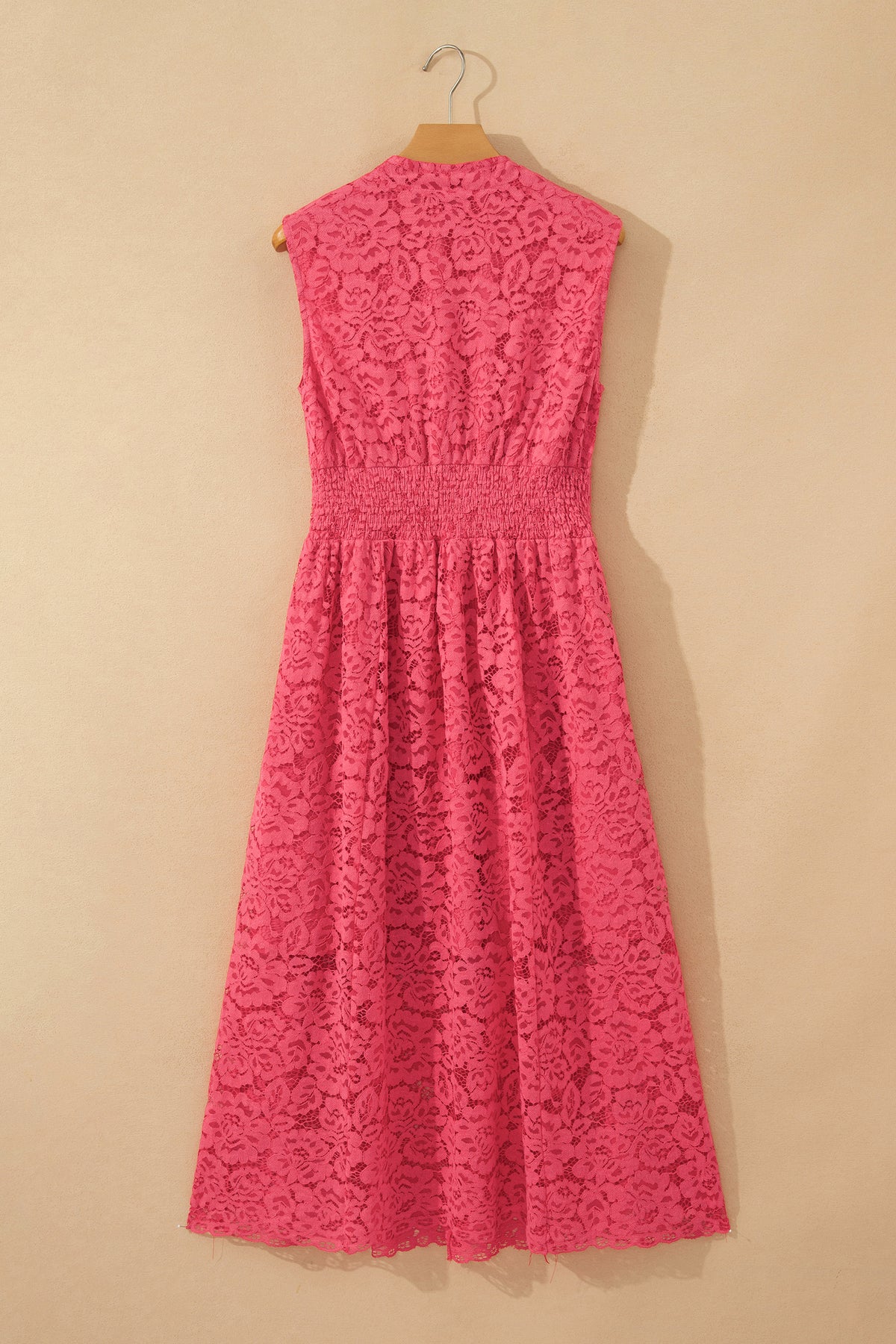 Floral Lace Smocked Maxi Dress