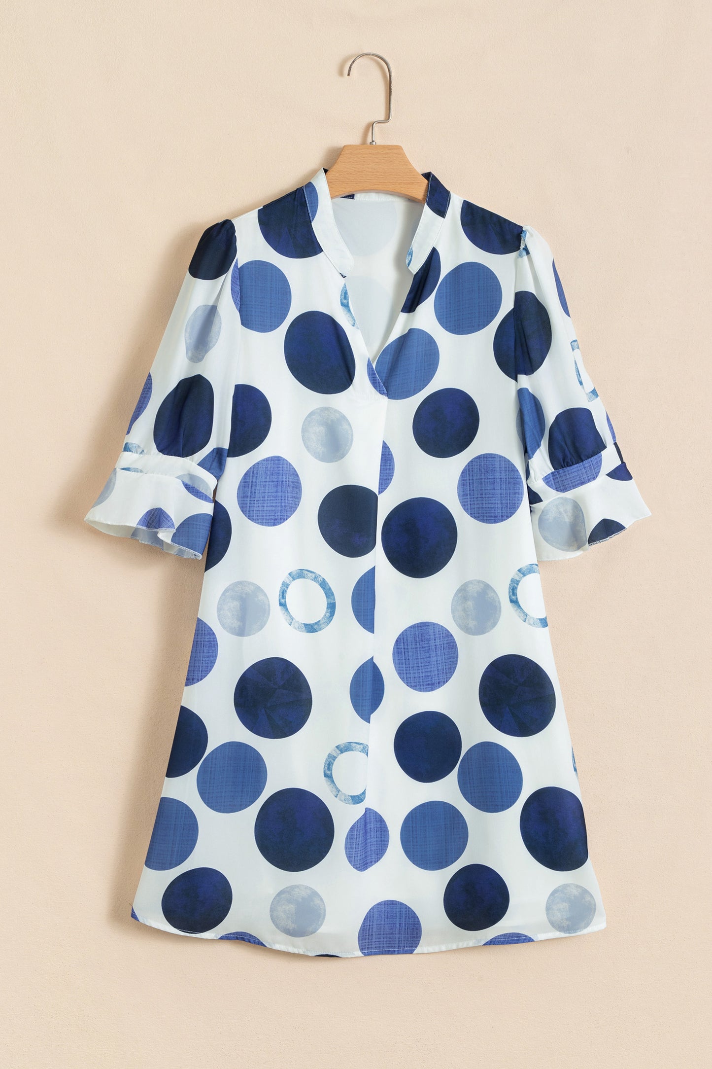 Polka Dot Flounced Mini Dress