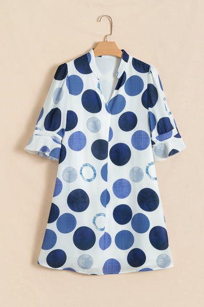 Polka Dot Flounced Mini Dress