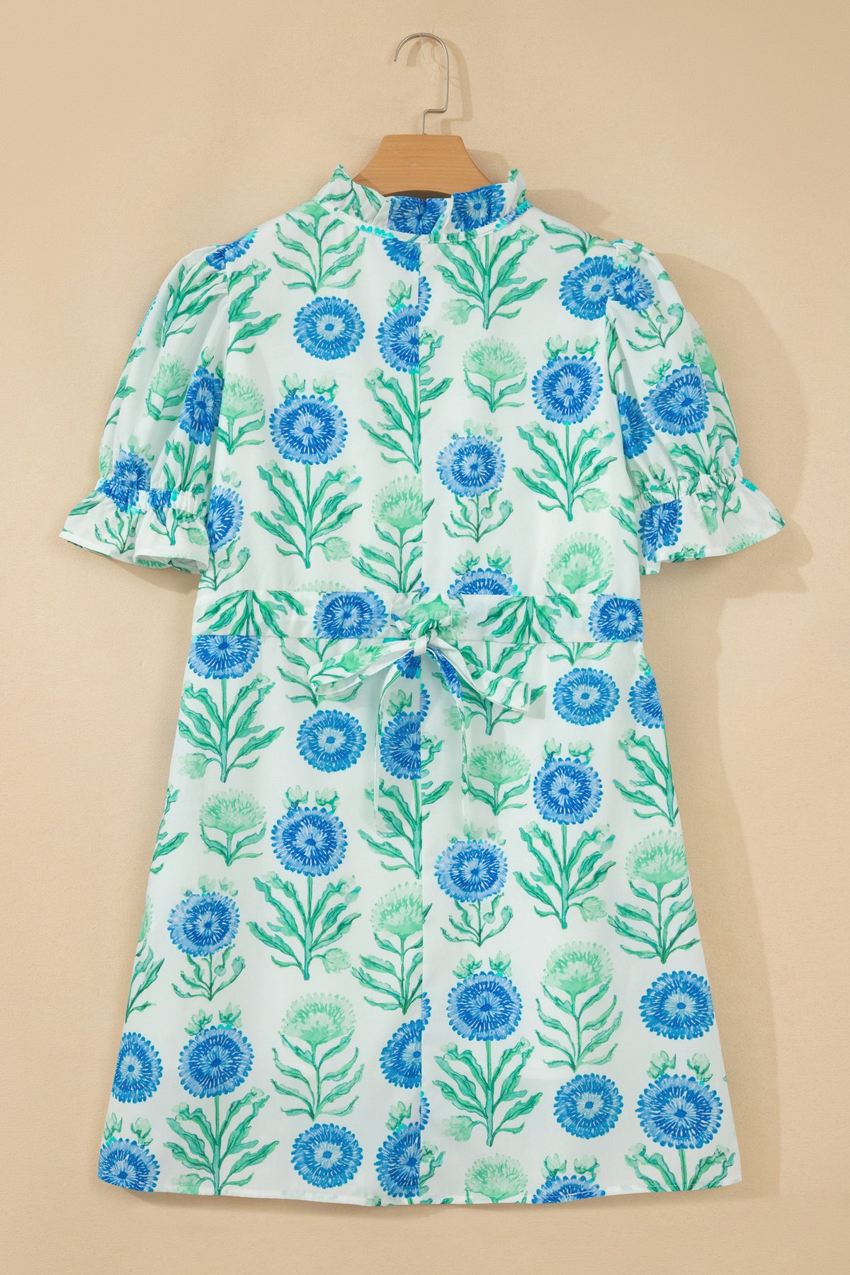 Button Short Sleeve Floral Dress