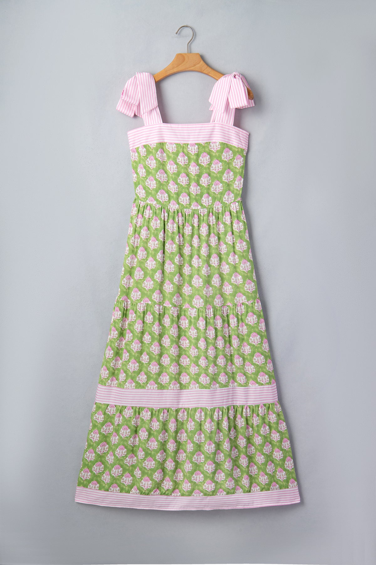 Striped Maxi Floral Dress