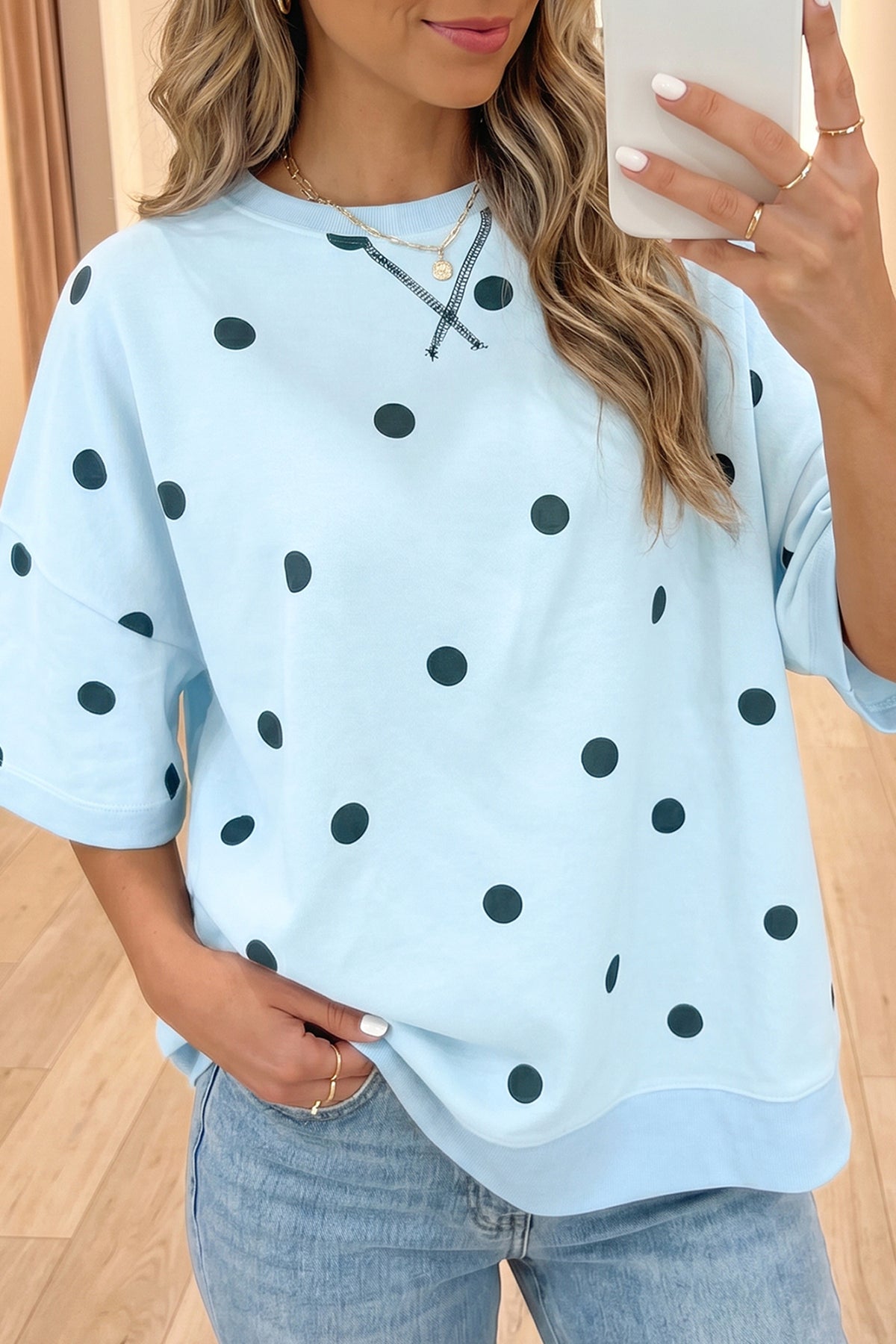Polka Dot Crossed Oversize Tee
