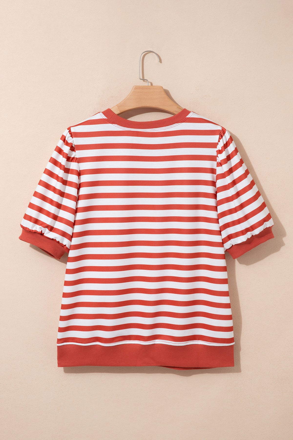 Stripe Short Bubble Sleeve Tee
