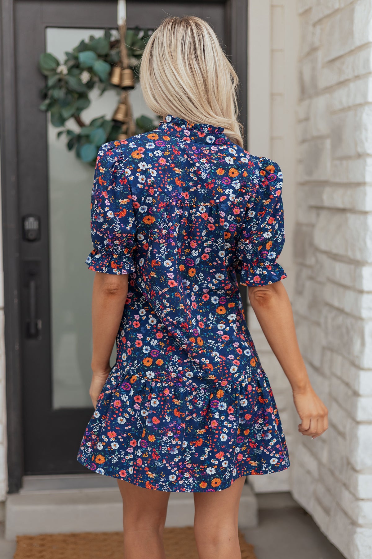 Puff Sleeve Mini Floral Dress