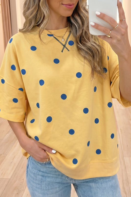 Polka Dot Crossed Oversize Tee
