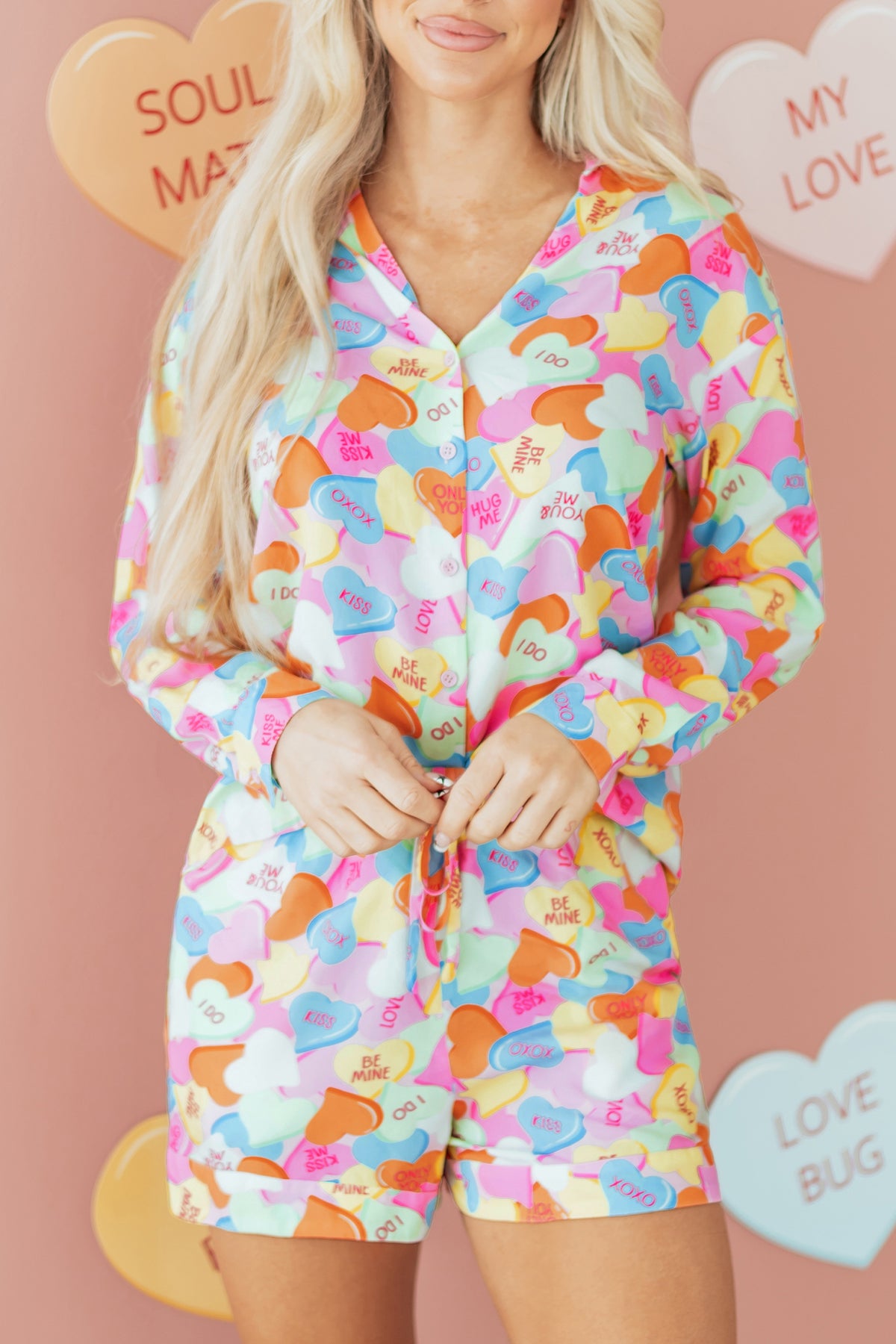 Valentines Candy V-neck Lounge Set