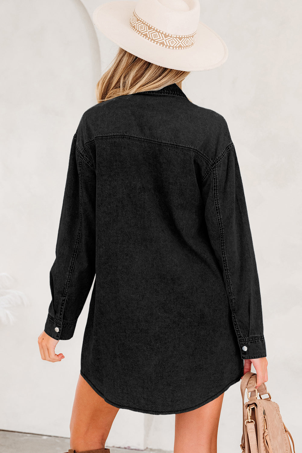Chest Denim T Shirt Dresses