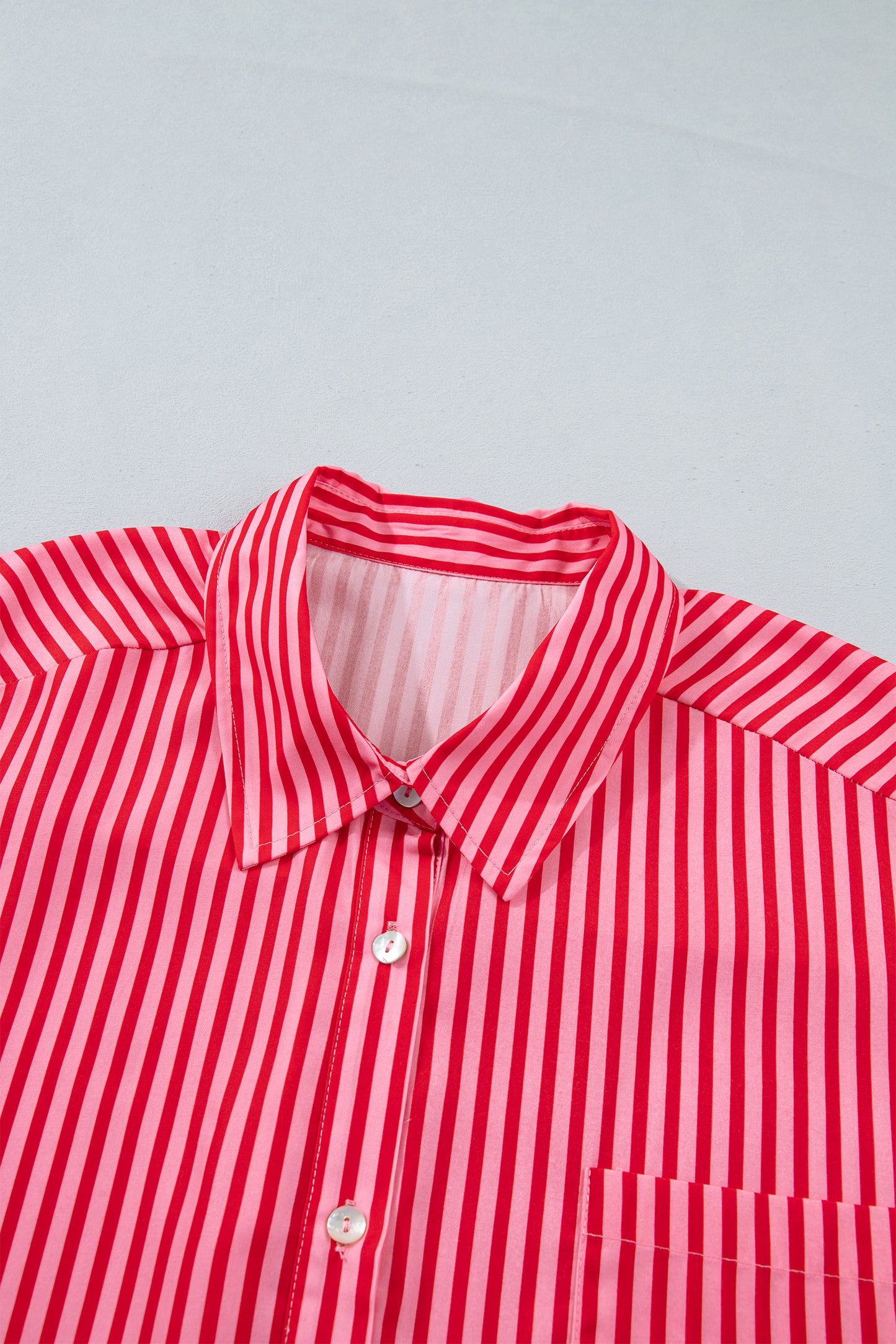 Stripe Button-up Long Sleeve Blouse