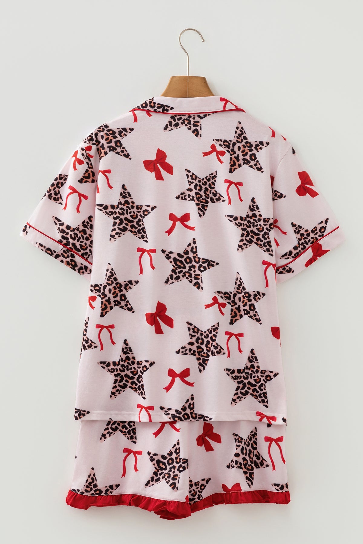 Leopard Star Ribbon Pajama Set