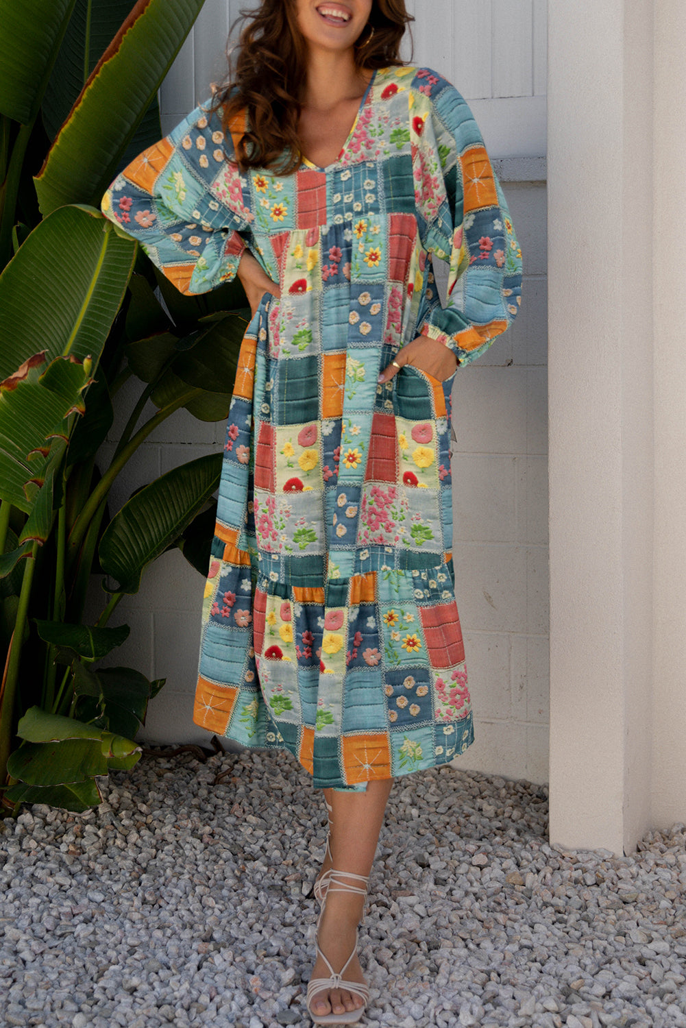 Floral Ruffle Hem Maxi Dress