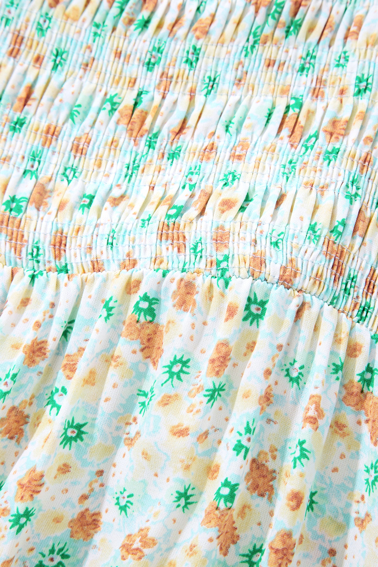 Floral Short Shirred Maxi Dress