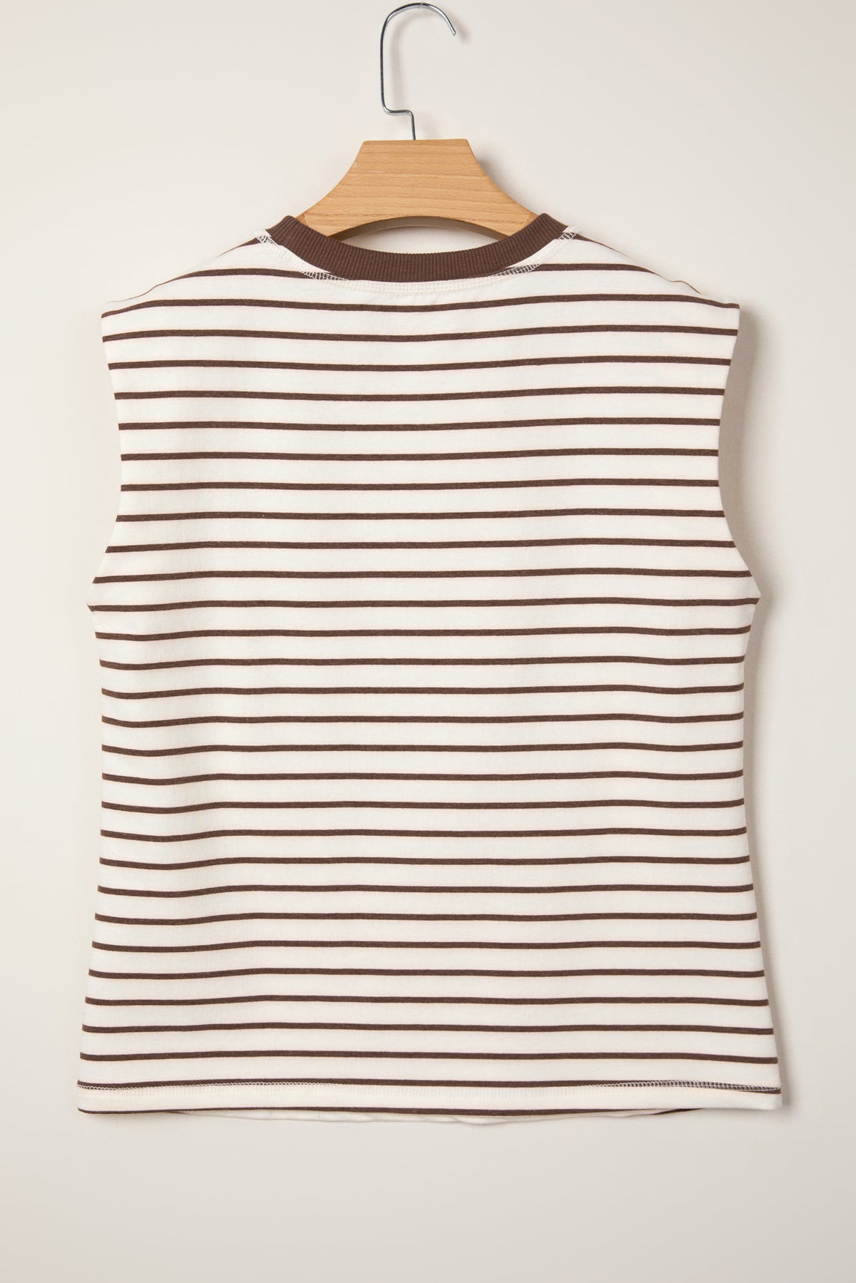Stripe Ribbed Round Tank Top