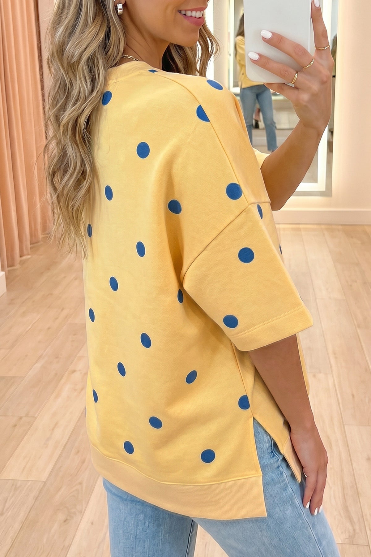 Polka Dot Crossed Oversize Tee