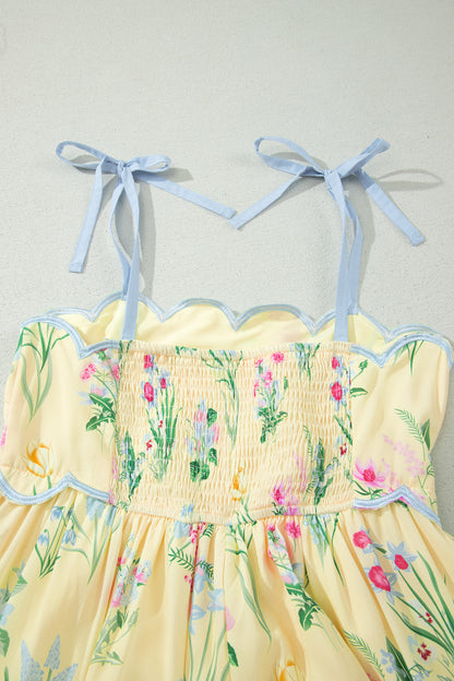 High Waist Midi Floral Dress