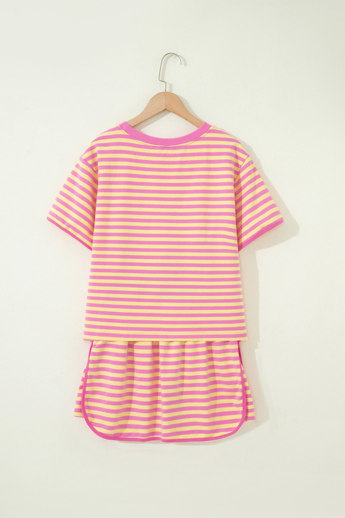 Stripe Short Sleeve Two-Piece Set