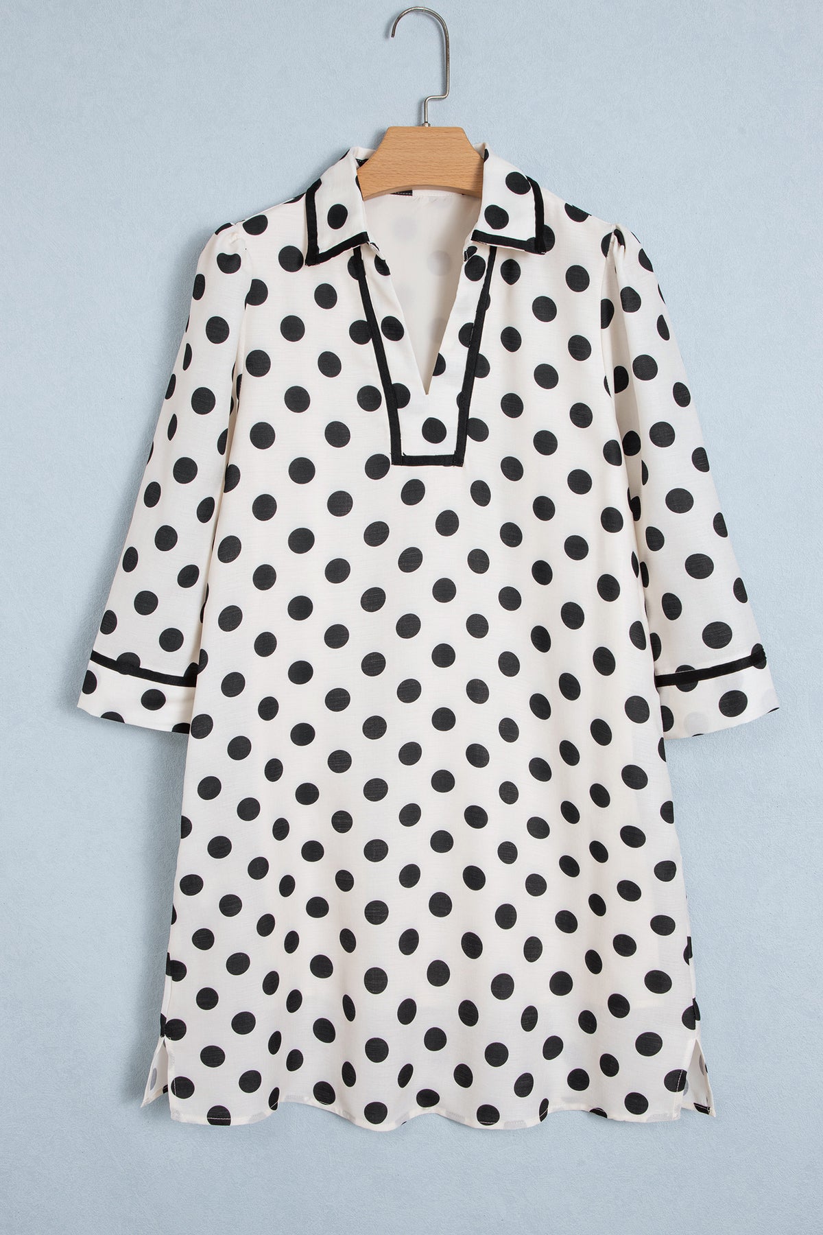 Polka Dot V-neck Mini Dress