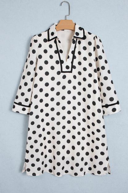 Polka Dot V-neck Mini Dress