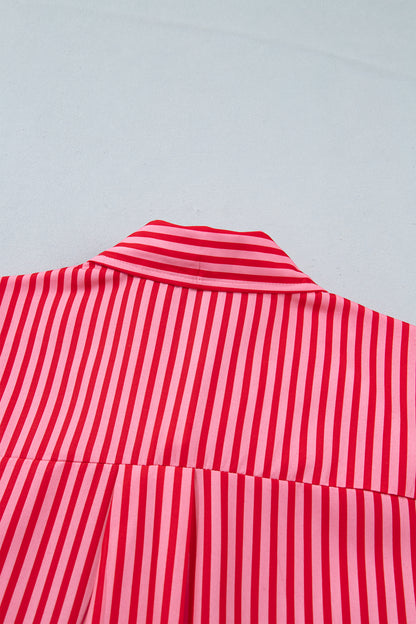Stripe Button-up Long Sleeve Blouse
