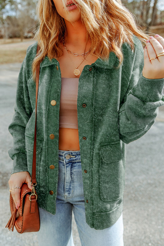 Vintage Washed Flap Button Jackets